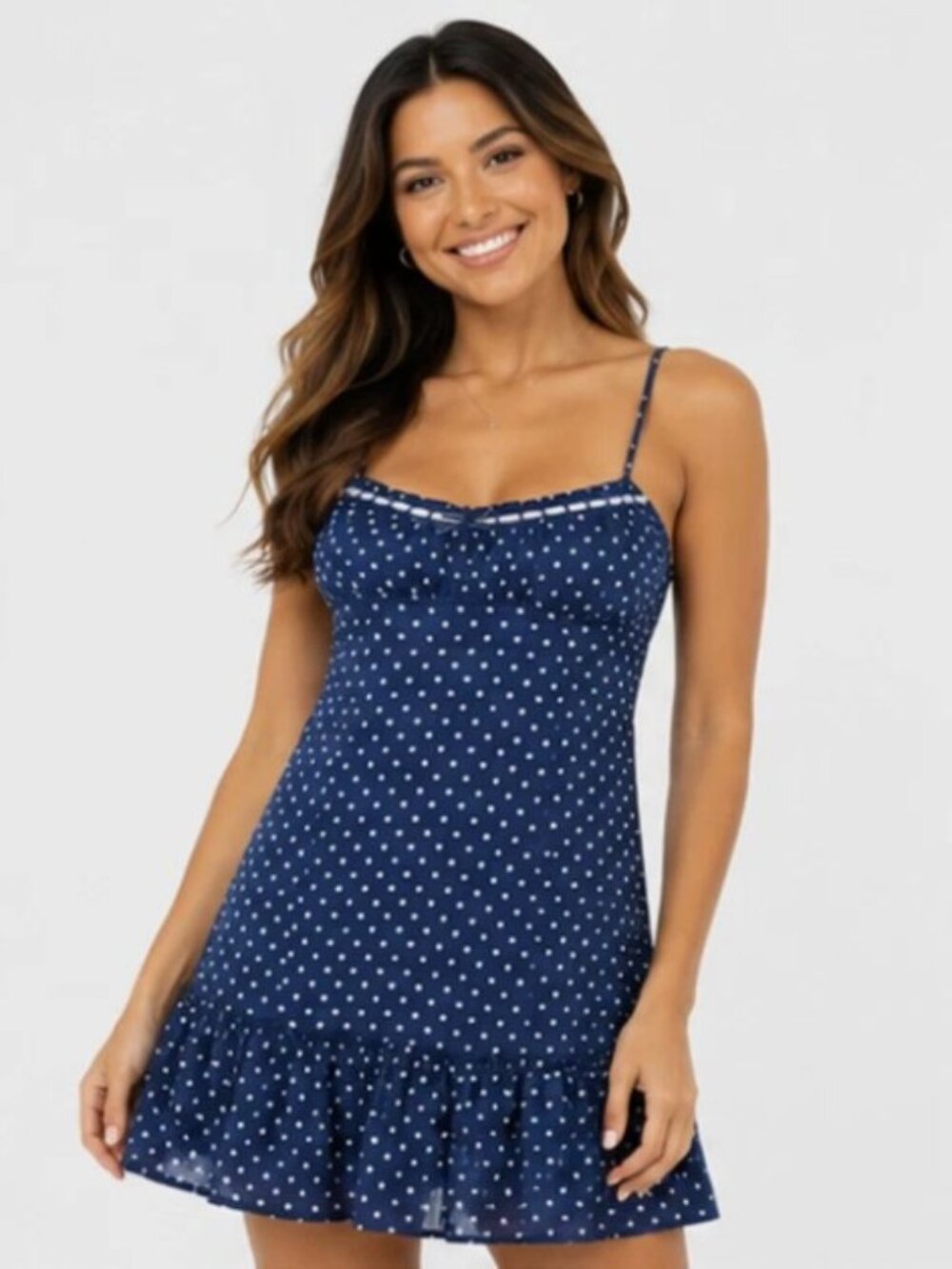 NO BOUNDARIES Drop Ruffle Mini Dress